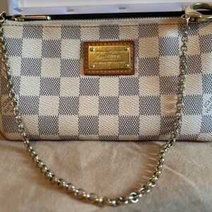 Authentic Louis Vuitton Damier Azur Pochette Milla MM – Very Good Condition